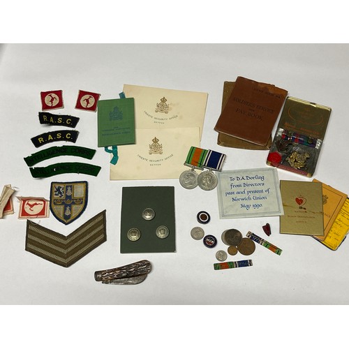 9488 - A quantity of militaria including British 13 Corps badges, Defence Medal and EIIR Police Exemplary S... 