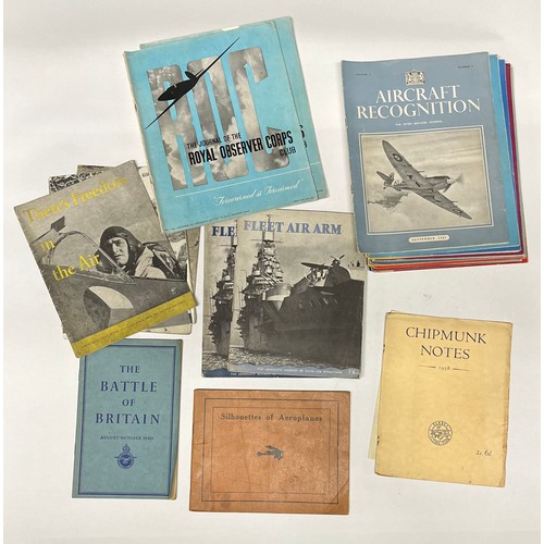 9293 - A collection of military related ephemera including HMSO booklets, aircraft recognition and war stil... 