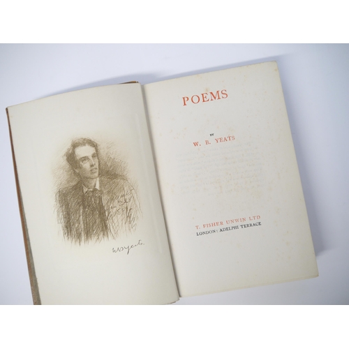 5045 - W.B. Yeats: 'Poems', London, T. Fisher Unwin Ltd, [nd, circa 1924], portrait frontis, xv,[1],314,[1]... 