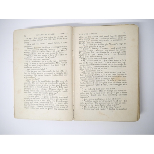 5135 - Dorothy L. Sayers: 'Unnatural Death', London, Ernest Benn, 1927, 1st edition, ex-lending library wit... 