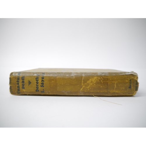 5135 - Dorothy L. Sayers: 'Unnatural Death', London, Ernest Benn, 1927, 1st edition, ex-lending library wit... 