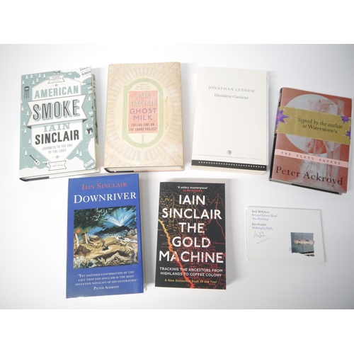 5140 - Iain Sinclair, various titles signed by him or from his library, comprising: 'Downriver', Paladin, 1... 