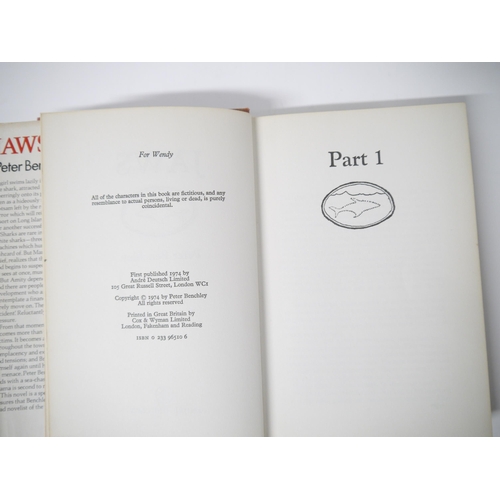 5142 - Peter Benchley: 'Jaws', London, Andre Deutsch, 1974, 1st UK edition, original cloth gilt, dust wrapp... 