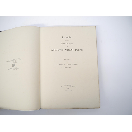 5169 - John Milton: 'Facsimile of the manuscript of Milton's minor poems. Preserved in the Library of Trini... 