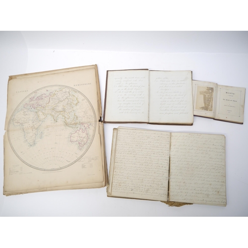 5176 - Four assorted 19th Century manuscript and printed volumes, including a manuscript arithmetic exercis... 