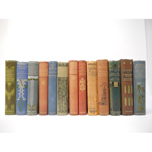 5250 - Thirteen A & C Black colour books, including 'Wessex', 1906, described by Clive Holland, 75 colour p... 