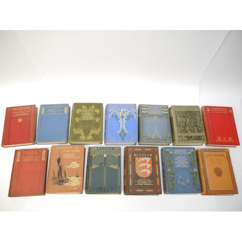 5250 - Thirteen A & C Black colour books, including 'Wessex', 1906, described by Clive Holland, 75 colour p... 