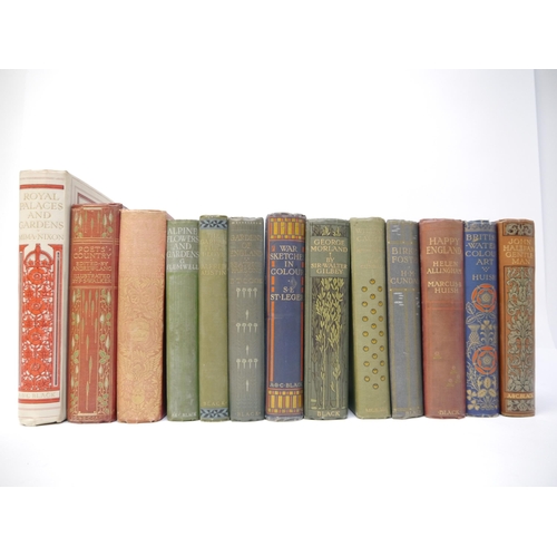 5253 - Eleven A & C Black colour books, including Mima Nixon: 'Royal Palaces & Gardens', 1916, limited edit... 