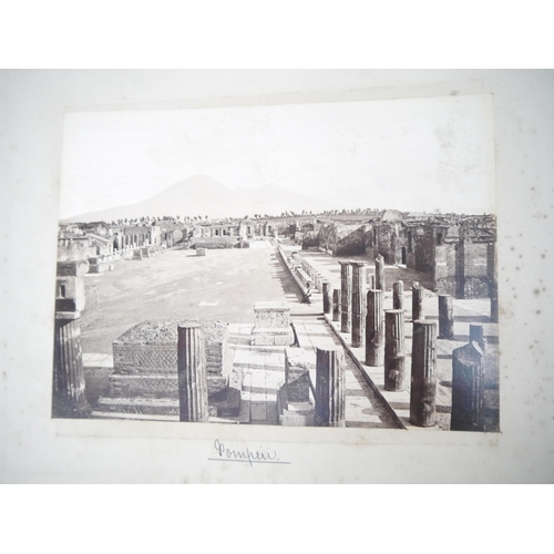 5255 - A late 19th Century grand tour photograph album containing approx. 100 mounted photographs of Paris,... 