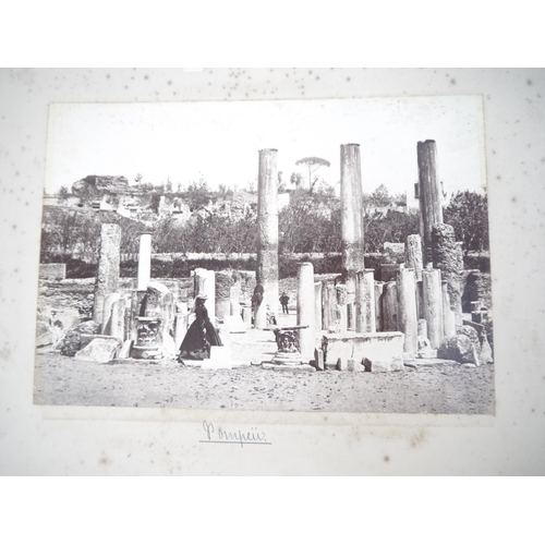 5255 - A late 19th Century grand tour photograph album containing approx. 100 mounted photographs of Paris,... 