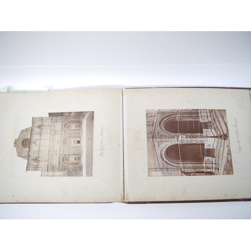 5255 - A late 19th Century grand tour photograph album containing approx. 100 mounted photographs of Paris,... 