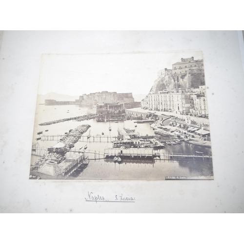 5255 - A late 19th Century grand tour photograph album containing approx. 100 mounted photographs of Paris,... 