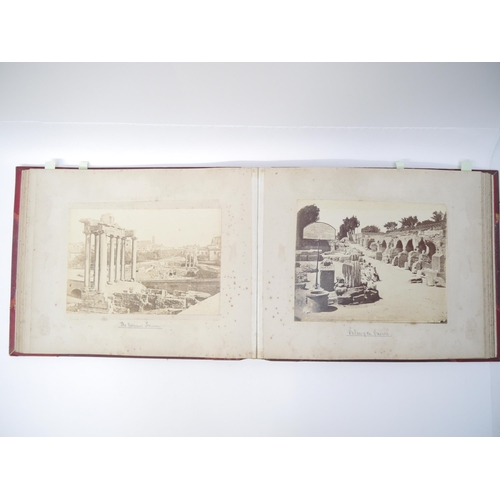 5255 - A late 19th Century grand tour photograph album containing approx. 100 mounted photographs of Paris,... 