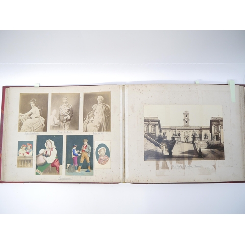 5255 - A late 19th Century grand tour photograph album containing approx. 100 mounted photographs of Paris,... 