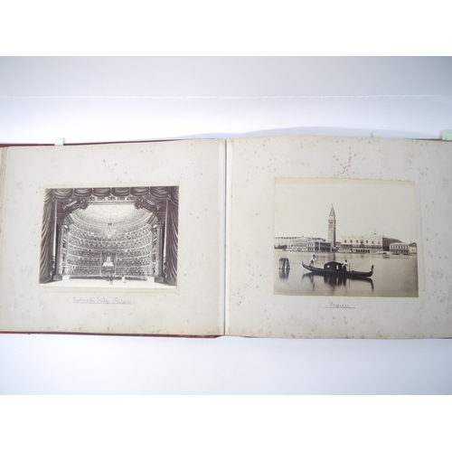 5255 - A late 19th Century grand tour photograph album containing approx. 100 mounted photographs of Paris,... 