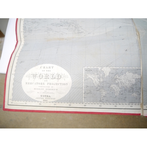 5256 - Hermann Berghaus: 'Chart of the world on Mercator's Projection Constructed by Hermann Berghaus and F... 