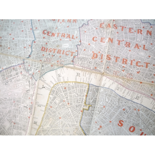 5262 - James Wyld: 'Wyld's New Plan of London 1860', engraved folding map of London, linen-backed, in 40 se... 