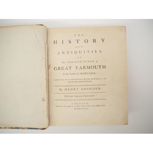 5277 - Henry Swinden: 'The History and Antiquities of The Ancient Burgh of Great Yarmouth in the County of ... 