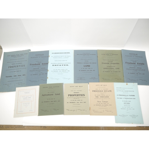 5280 - A packet containing 11 Cambridgeshire and West Suffolk sale particulars 1905-1942, including 'Cambri... 