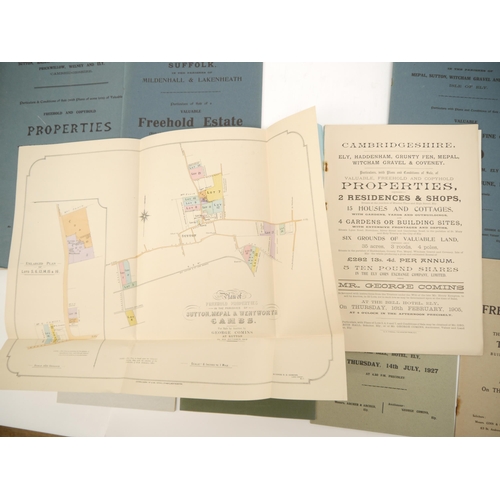 5280 - A packet containing 11 Cambridgeshire and West Suffolk sale particulars 1905-1942, including 'Cambri... 