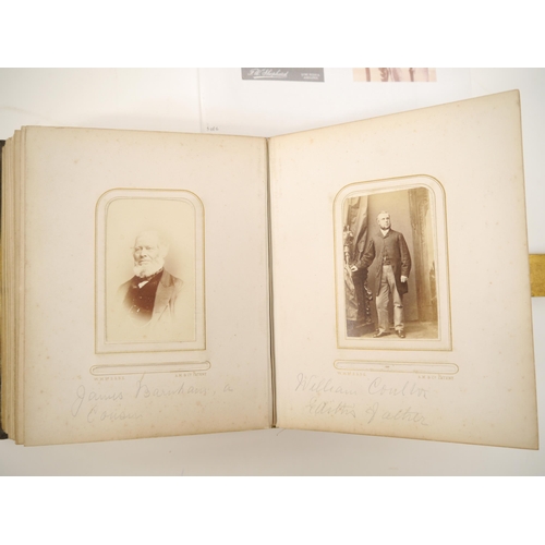 5292 - A 19th Century Cartes de Visite album circa 1860's-1880's containing 48 CdV's of members of the Coul... 