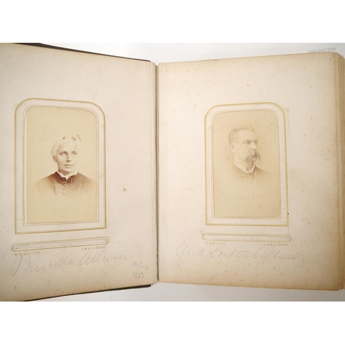 5292 - A 19th Century Cartes de Visite album circa 1860's-1880's containing 48 CdV's of members of the Coul... 
