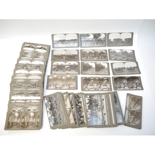 5244A - A near complete set of 99 stereoscopic photographic cards, 