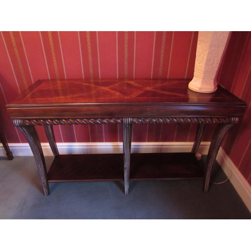6212 - A Regency style Irish serving table with rope twist embellishment and reeded legs, parquetry top    ... 