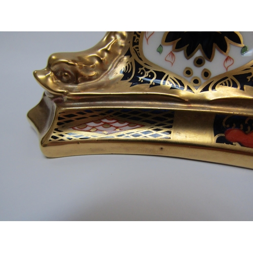 6227 - A pair of Royal Crown Derby 1128 Imari pattern candlesticks, 27cm tall   (C)