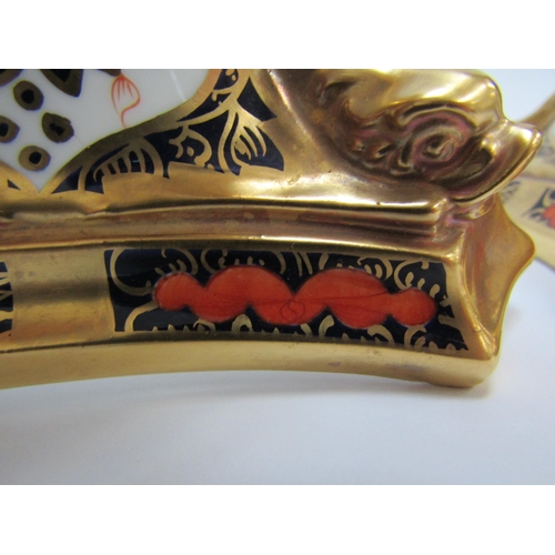 6227 - A pair of Royal Crown Derby 1128 Imari pattern candlesticks, 27cm tall   (C)