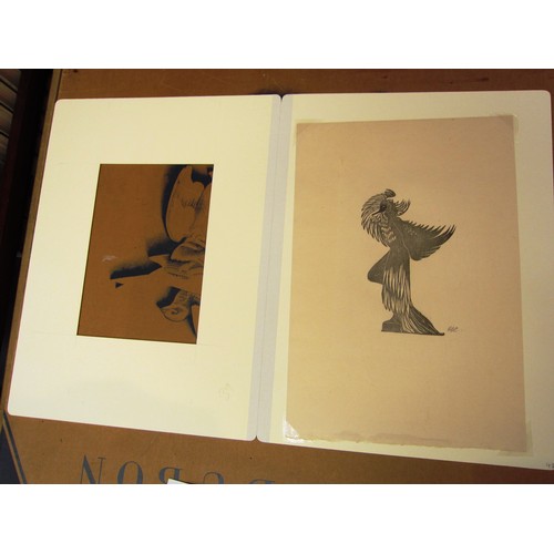 5003 - Edward Gordon Craig (1872-1966), 'Bird Dancer', black figure woodcut, circa 1927, on Japanese laid p... 