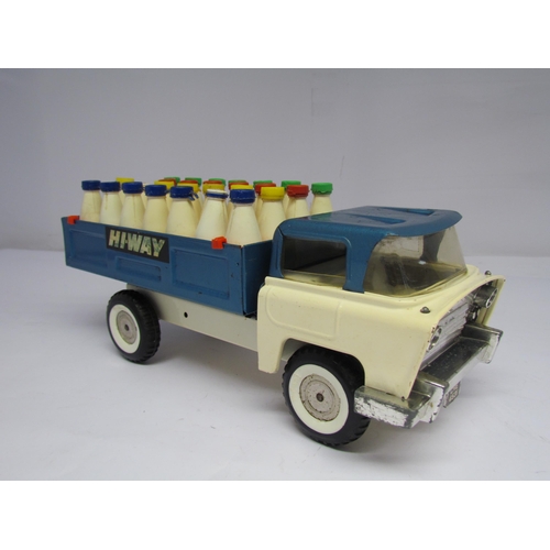 7094 - A Triang pressed tin Hi-Way Milk Truck, missing one bottle