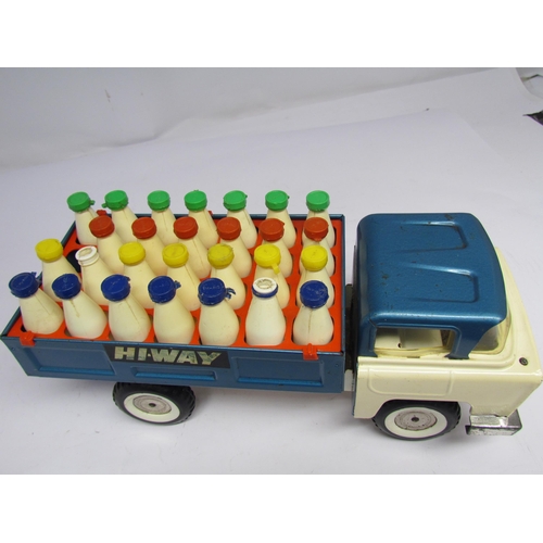 7094 - A Triang pressed tin Hi-Way Milk Truck, missing one bottle