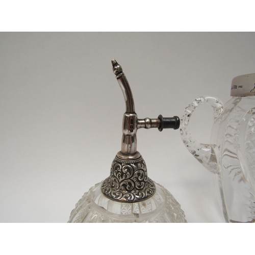 6072 - Silver topped vase, pepperette, atomiser and miniature sword (4) tallest 17cm