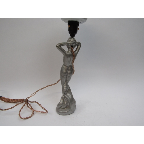 6108 - A circa 1930s deco figural globe lamp, 49cm tall, Collectors electrical