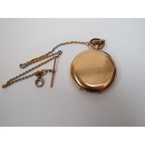 6250 - An 18k gold cased pocket watch Dipple & Son, Norwich, with 18ct white and yellow gold chain