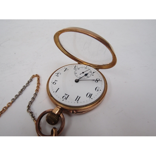 6250 - An 18k gold cased pocket watch Dipple & Son, Norwich, with 18ct white and yellow gold chain