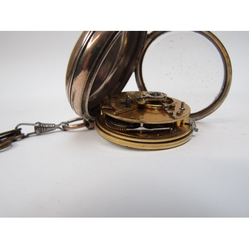 6257 - A London Silver cased pocket watch 1862 with William Harvey London 1818 fusee movement, face a/f