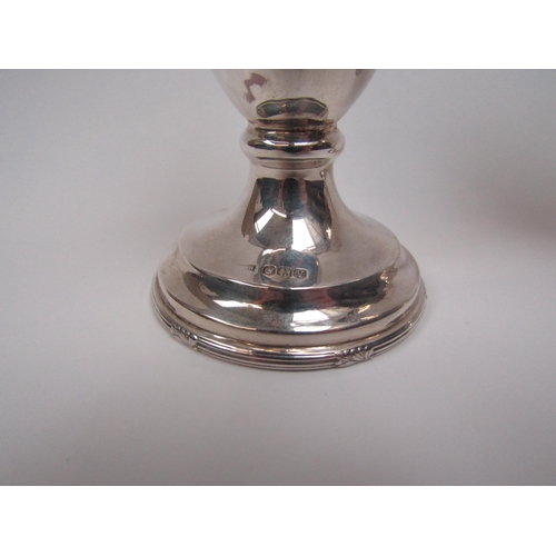 6273 - A Walker and Hall silver two piece sugar castor and cream jug set, Rd 713654 Sheffield 1963, cased, ... 