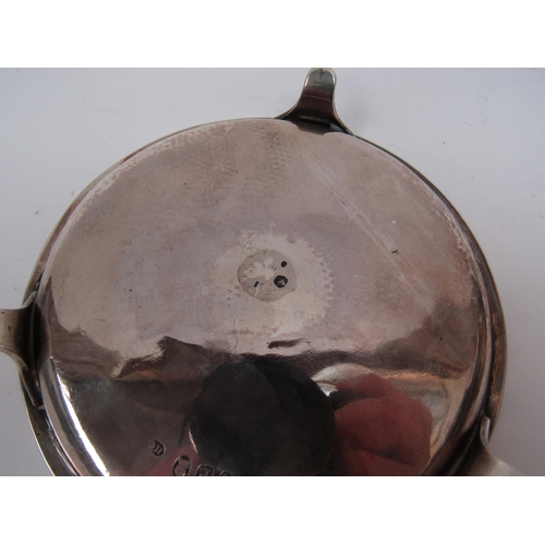 6276 - A Henry Chawner silver card tray with crested detail, London 1790, 11.5cm diameter, 64g