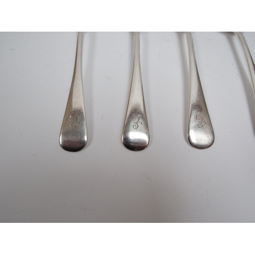 6280 - Six silver soup spoons Kemp Brothers, London 1929, with monogram handles, 318g