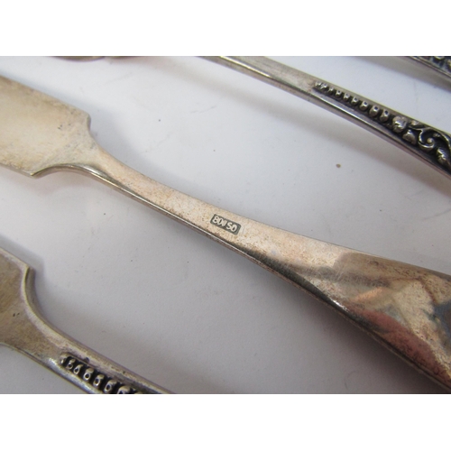 6285 - Continental/Norway silver, mostly marked 800, one piece marked 830, dish, ashtray, three fish knives... 