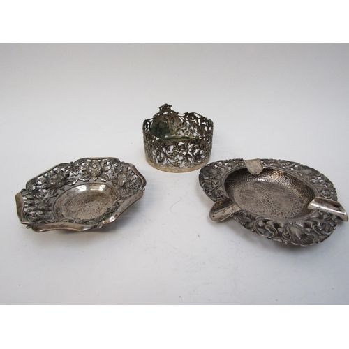 6285 - Continental/Norway silver, mostly marked 800, one piece marked 830, dish, ashtray, three fish knives... 