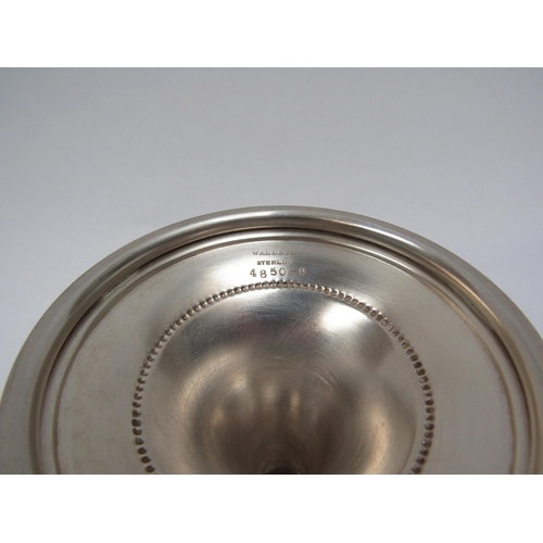 6298 - A Wallace Sterling comport  No. 4850-9 with beaded border, pierced detail, floral swags, 13cm tall, ... 