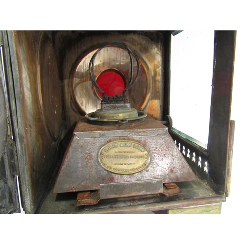 6027 - A 19th Century Shand Mason fire engine makers brass and copper lamp.  The lamp with address details ... 