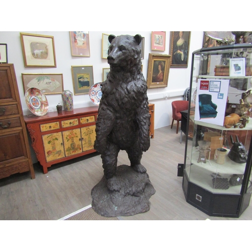 6064 - A large bronze figure of a grizzly bear standing on hind legs, 197cm tall approx     (C)