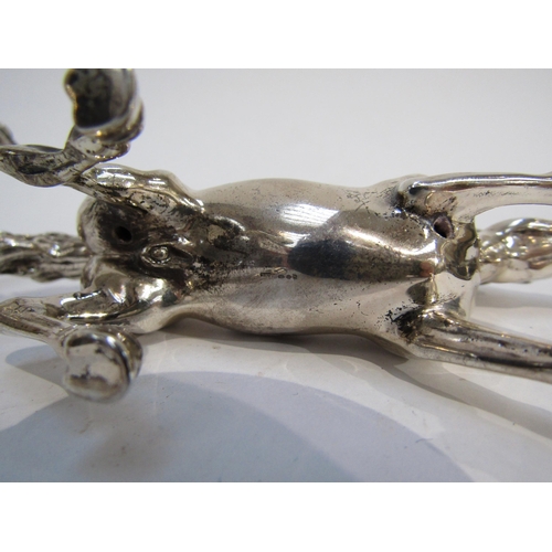 6292 - Two 925 silver galloping horses with import marks for London, makers mark W.S.G., 8.5cm and 7.5cm ta... 