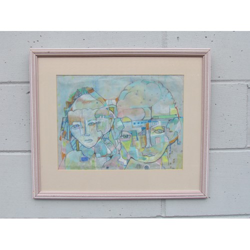 9398 - ANN MARIE BIRKETT (XX) A framed and glazed coloured pastel on paper, 'Tonal Face'. Signed lower left... 