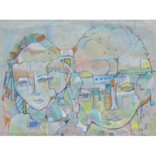 9398 - ANN MARIE BIRKETT (XX) A framed and glazed coloured pastel on paper, 'Tonal Face'. Signed lower left... 