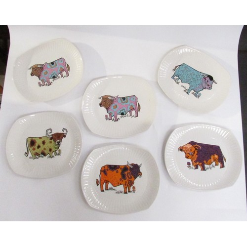 9034 - A set of six Beefeater steak plates by English Ironstone Pottery Ltd, each plate 24cm x 28cm